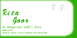 rita goor business card